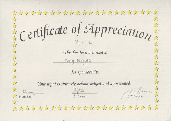 Municipal Business Registration certificate